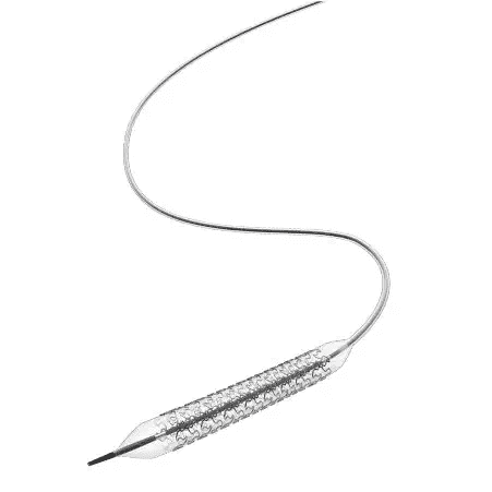 Bare metal coronary stent with angioplasty balloon