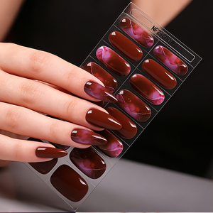 3D French Nail Art Semi Cured Gel Wraps UV Lamp Gel Stickers